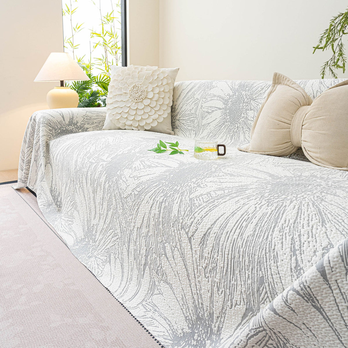 Cooling Botanical Jacquard Couch Cover Decorative Furniture Cover for Loveseat & Sofas, photo 41 of 41