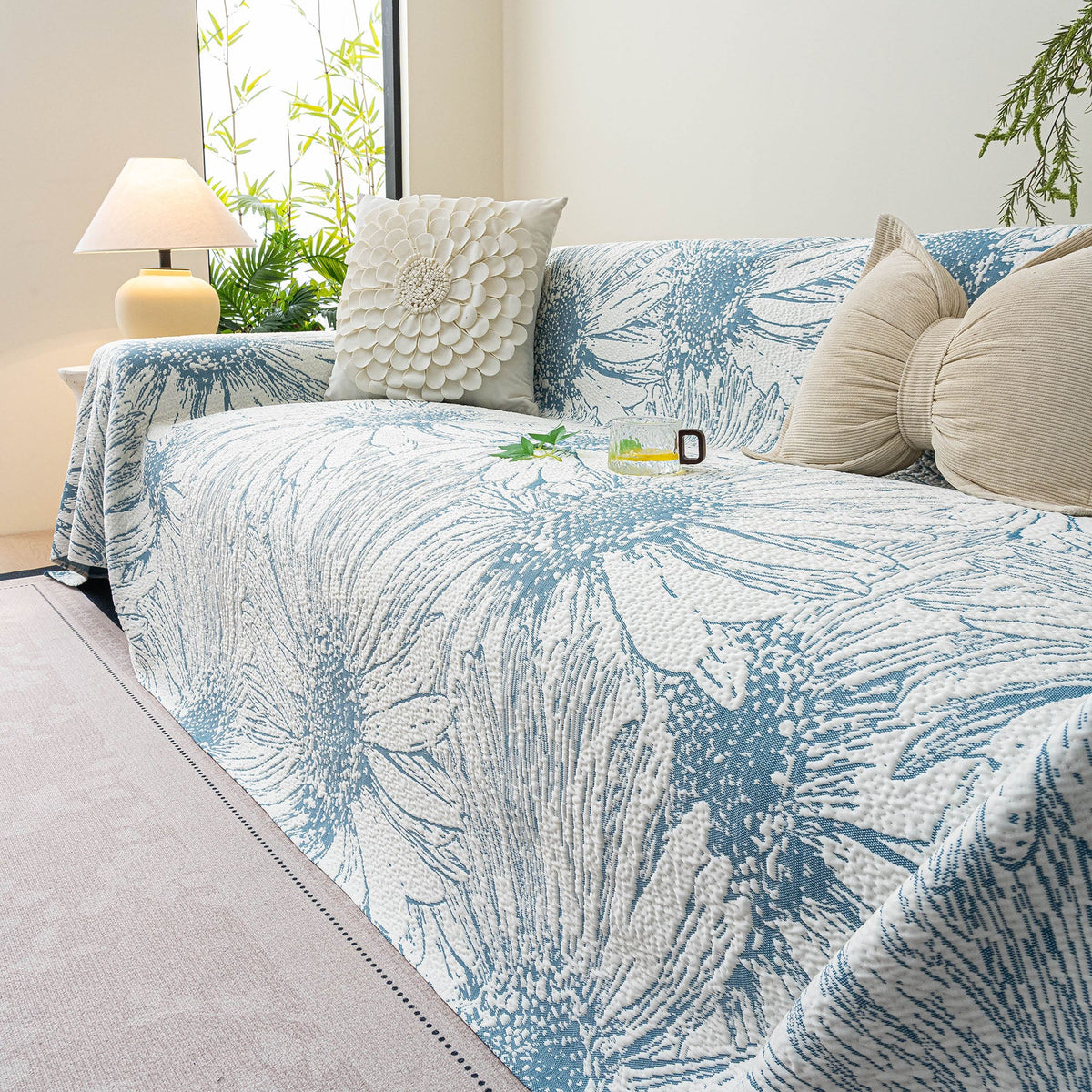 Cooling Botanical Jacquard Couch Cover Decorative Furniture Cover for Loveseat & Sofas, photo 22 of 41