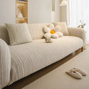 Ribbed Washable Sofa Cover, High Stretch Striped Couch Slipcover with Tie Straps by Slipcover KAS™