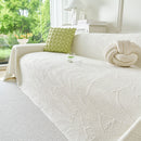 Embossed Leaf Pattern Sofa Cover Blanket for Couch, Soft Cooling Textured Couch Cover