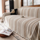 Luxury Cozy Chenille Sofa Cover Throw, Elegant Striped Soft Textured Couch Blanket by Slipcover KAS™
