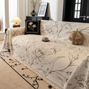 Large Floral Sofa Cover Throw Blanket, Plush Jacquard Non-Shedding Couch Cover for Pets