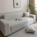 Plush Fleece Sofa Slipcover with 3D Wheat Pattern, Cozy High-Stretch Couch Cover by Slipcover KAS™