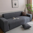Plush Fleece Sofa Slipcover with 3D Wheat Pattern, Cozy High-Stretch Couch Cover by Slipcover KAS™