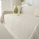 Summer Cooling Ice Silk Sofa Cover, Textured Stripe Soft Breathable Couch Throw Cover by Slipcover KAS™