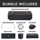 Propane Fire Pit Table Outdoor 50,000 BTU Firepits for Outside CSA Certified