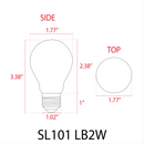 SL101 Replacement Light Bulbs 2W LED S14 E26 12V Low Voltage Edison Style for Bistro String Lights by Kings Outdoor Lighting