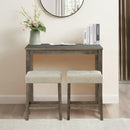 1 Traditional Breakfast Dining Table Set with 2 Stools for Apartment