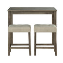 1 Traditional Breakfast Dining Table Set with 2 Stools for Apartment
