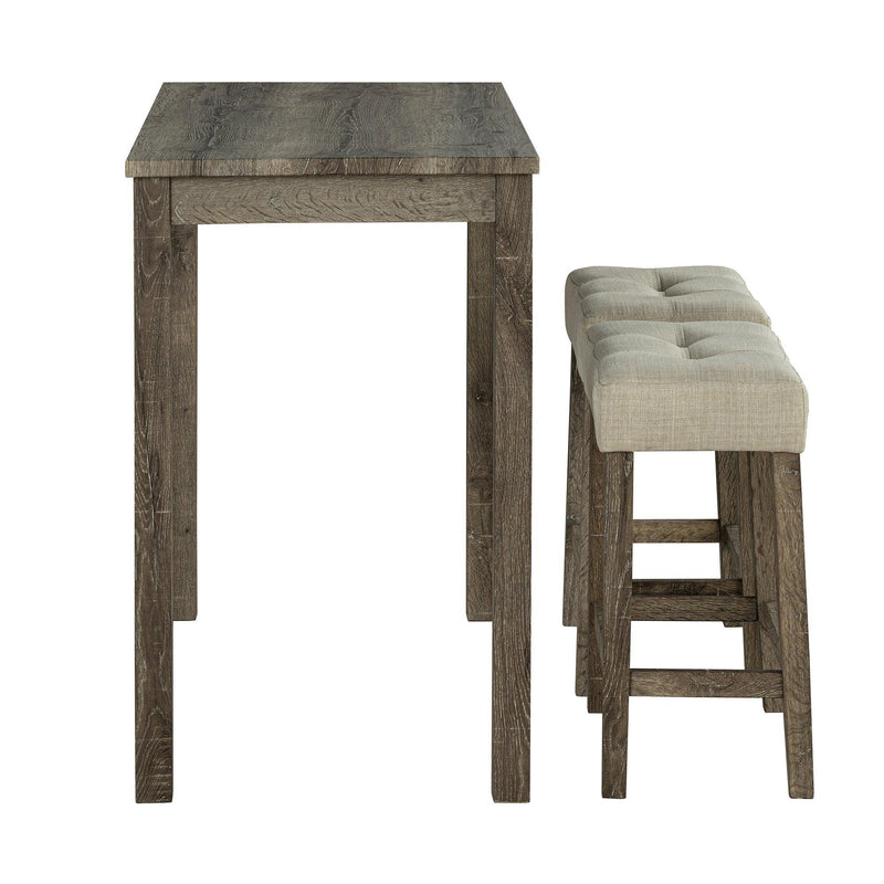 1 Traditional Breakfast Dining Table Set with 2 Stools for Apartment, photo 8 of 14