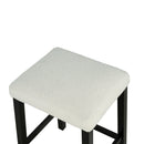 36" Modern Dining Table Set with 2 Stool, High Gloss Table Top, USB-A & USB-C Charging Ports