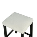 36" Modern Dining Table Set with 2 Stool, High Gloss Table Top, USB-A & USB-C Charging Ports