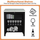 36" Modern Dining Table Set with 2 Stool, High Gloss Table Top, USB-A & USB-C Charging Ports