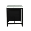 36" Modern Dining Table Set with 2 Stool, High Gloss Table Top, USB-A & USB-C Charging Ports