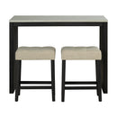 48" Modern Breakfast 1 Dining Table Set with 2 Stools for Apartment, Travertine Table Top