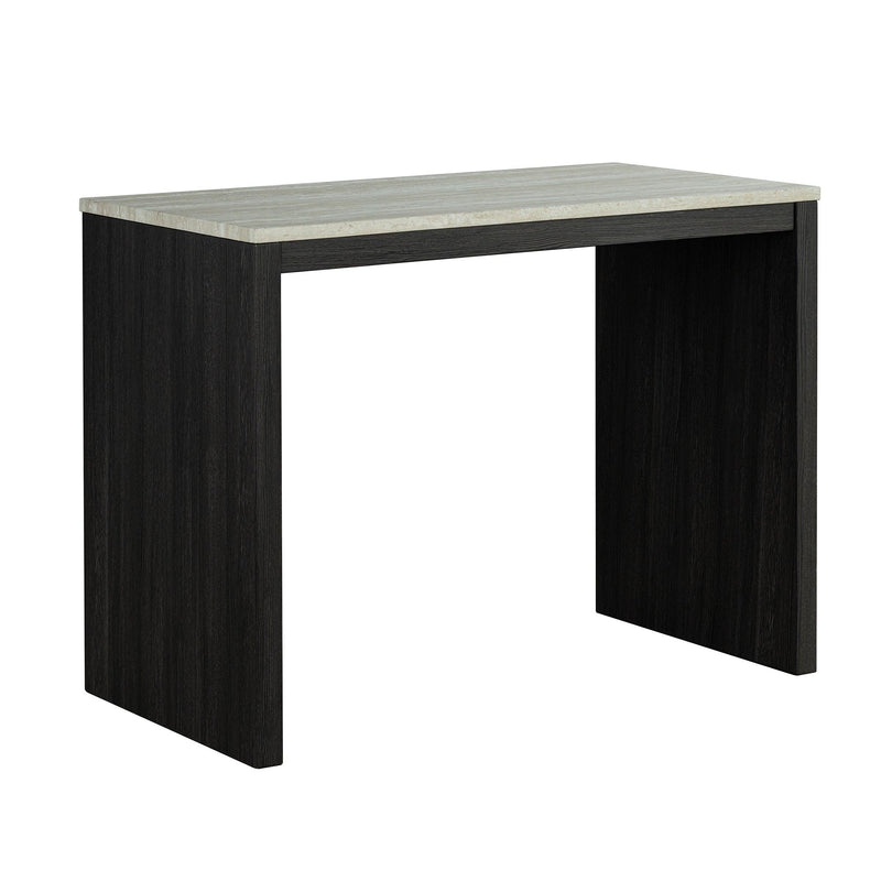 48" Modern Breakfast 1 Dining Table Set with 2 Stools for Apartment, Travertine Table Top