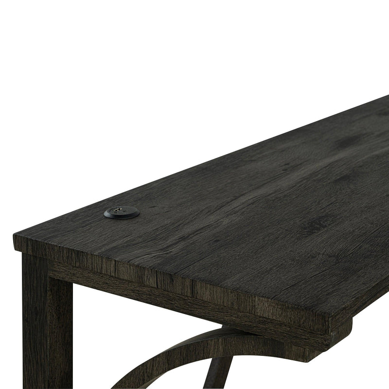 59" Rustic Dining&Bar Table Set with 3 Stools for Apartment, USB-A & USB-C Charging Ports