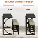 59" Rustic Dining&Bar Table Set with 3 Stools for Apartment, USB-A & USB-C Charging Ports