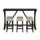 59" Rustic Dining&Bar Table Set with 3 Stools for Apartment, USB-A & USB-C Charging Ports