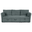 Dark Gray Faux Fur Oversized Convertible Sleeper Sectional Sofa Couch Daybed and Chair Pull Out with 2 Pillows, USB Charging Ports for Living Room