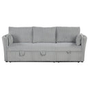 Light Gray Faux Fur Oversized Convertible Sleeper Sectional Sofa Couch Daybed and Chair Pull Out with 2 Pillows, USB Charging Ports for Living Room