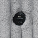 Light Gray Faux Fur Oversized Convertible Sleeper Sectional Sofa Couch Daybed and Chair Pull Out with 2 Pillows, USB Charging Ports for Living Room