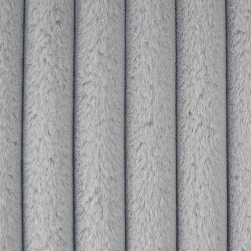 Light Gray Faux Fur Oversized Convertible Sleeper Sectional Sofa Couch Daybed and Chair Pull Out with 2 Pillows, USB Charging Ports for Living Room