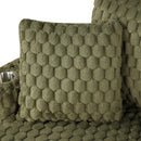 54 Inch Contemporary Indoor Upholstered Chaise Lounge Plush Sleeper Chair with Throw Pillows, 2 Cup Holders and Magazine Bags for Living Room by Parrot Uncle