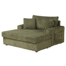 54 Inch Contemporary Indoor Upholstered Chaise Lounge Plush Sleeper Chair with Throw Pillows, 2 Cup Holders and Magazine Bags for Living Room by Parrot Uncle