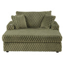 54 Inch Contemporary Indoor Upholstered Chaise Lounge Plush Sleeper Chair with Throw Pillows, 2 Cup Holders and Magazine Bags for Living Room by Parrot Uncle