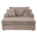 54 Inch Contemporary Indoor Upholstered Chaise Lounge Plush Sleeper Chair with Throw Pillows, 2 Cup Holders and Magazine Bags for Living Room by Parrot Uncle