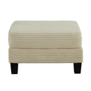 Beige 3 Piece Set Comfy Sofa Couch 3-Seater & Loveseat Sofa with Storage Ottoman with USB