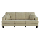 Beige 3 Piece Set Comfy Sofa Couch 3-Seater & Loveseat Sofa with Storage Ottoman with USB