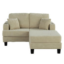 Beige 3 Piece Set Comfy Sofa Couch 3-Seater & Loveseat Sofa with Storage Ottoman with USB