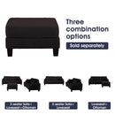 Black 3 Piece Set Comfy Sofa Couch 3-Seater & Loveseat Sofa with Storage Ottoman for Living Room with USB, Side Pockets, Pillows included