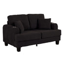 Black 3 Piece Set Comfy Sofa Couch 3-Seater & Loveseat Sofa with Storage Ottoman for Living Room with USB, Side Pockets, Pillows included