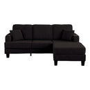 Black 3 Piece Set Comfy Sofa Couch 3-Seater & Loveseat Sofa with Storage Ottoman for Living Room with USB, Side Pockets, Pillows included