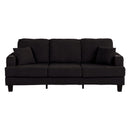 Black 3 Piece Set Comfy Sofa Couch 3-Seater & Loveseat Sofa with Storage Ottoman for Living Room with USB, Side Pockets, Pillows included