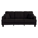 Black 3 Piece Set Comfy Sofa Couch 3-Seater & Loveseat Sofa with Storage Ottoman for Living Room with USB, Side Pockets, Pillows included by ParrotUncle