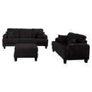 Black 3 Piece Set Comfy Sofa Couch 3-Seater & Loveseat Sofa with Storage Ottoman for Living Room with USB, Side Pockets, Pillows included