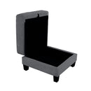 Dark Gray 3 Piece Set Comfy Sofa Couch 3-Seater & Loveseat Sofa with Storage Ottoman for Living Room with USB, Side Pockets, Pillows included