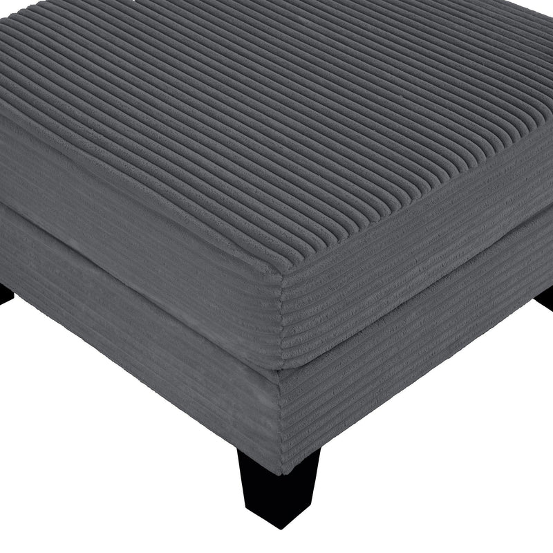 Dark Gray 3 Piece Set Comfy Sofa Couch 3-Seater & Loveseat Sofa with Storage Ottoman for Living Room with USB, Side Pockets, Pillows included