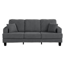 Dark Gray 3 Piece Set Comfy Sofa Couch 3-Seater & Loveseat Sofa with Storage Ottoman for Living Room with USB, Side Pockets, Pillows included