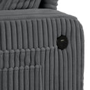 Dark Gray 3 Piece Set Comfy Sofa Couch 3-Seater & Loveseat Sofa with Storage Ottoman for Living Room with USB, Side Pockets, Pillows included