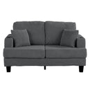 Dark Gray 3 Piece Set Comfy Sofa Couch 3-Seater & Loveseat Sofa with Storage Ottoman for Living Room with USB, Side Pockets, Pillows included