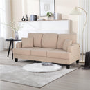 Beige 3-Piece Sofa Set with Storage Ottoman & USB Charging