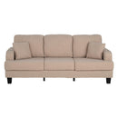 Beige 3-Piece Sofa Set with Storage Ottoman & USB Charging