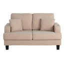 Beige 3-Piece Sofa Set with Storage Ottoman & USB Charging