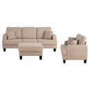 Beige 3-Piece Sofa Set with Storage Ottoman & USB Charging