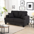 Dark Gray 3-Piece Sofa Set with Storage Ottoman & USB Charging